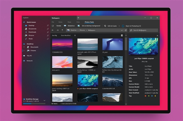 Windows 10资源管理全新概念设计来了：颜值不俗