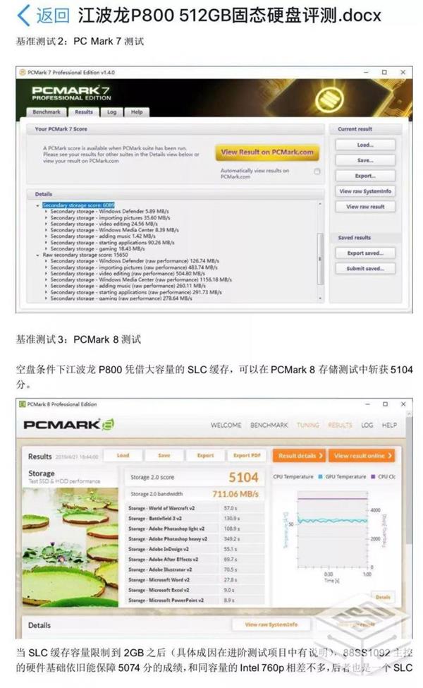 靠谱的自主NVMe固态硬盘来了：江波龙P800内部测试泄露
