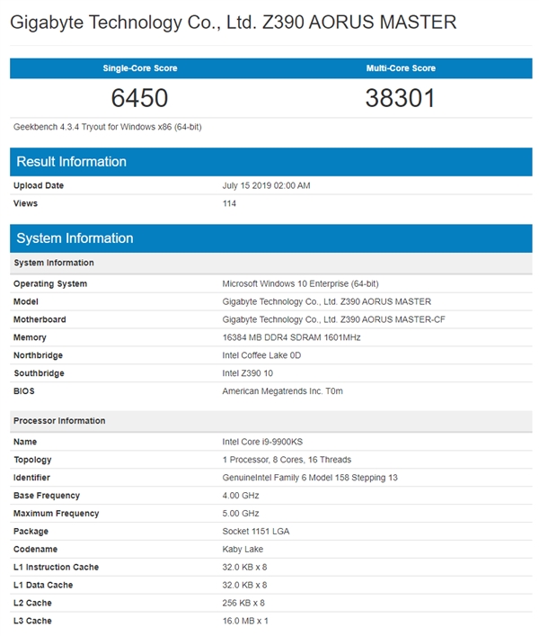 史上首款35W i9！酷睿i9-9900T发布4个月终于现身