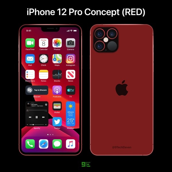 iPhone 12 Pro红色版概念设计亮相：梦回iPhone 5时代