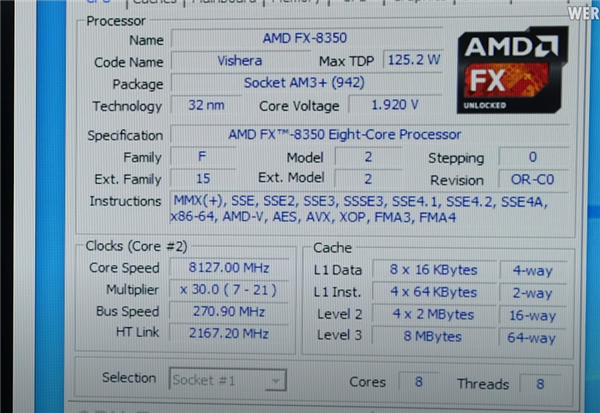 AMD推土机FX-8350超频至8.1GHz！却打不过3.6GHz锐龙