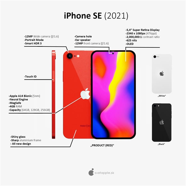 概念设计喜欢吗？iPhone SE Plus渲染图曝光：5.4寸单孔屏