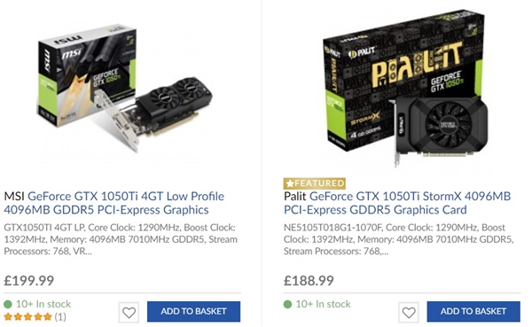 应对缺货：NVIDIA GTX 1050 Ti重新补货