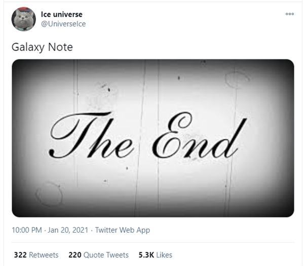 曝三星Note系列已完结：Note&nbsp;20&nbsp;Ultra或成三星绝唱