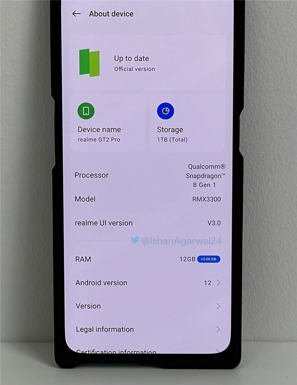 realme GT2 Pro曝光：骁龙8+1TB史无前例 在小米12之后发布