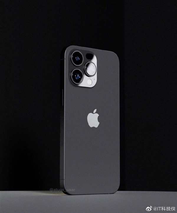 刘海彻底消失！iPhone 14 Pro太空黑概念渲染图曝光：感叹号挖孔、直角边框
