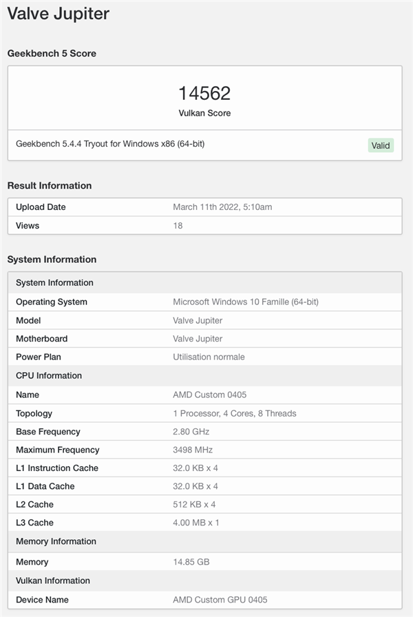 Steam Deck Win10跑分公开：NVIDIA MX350水平