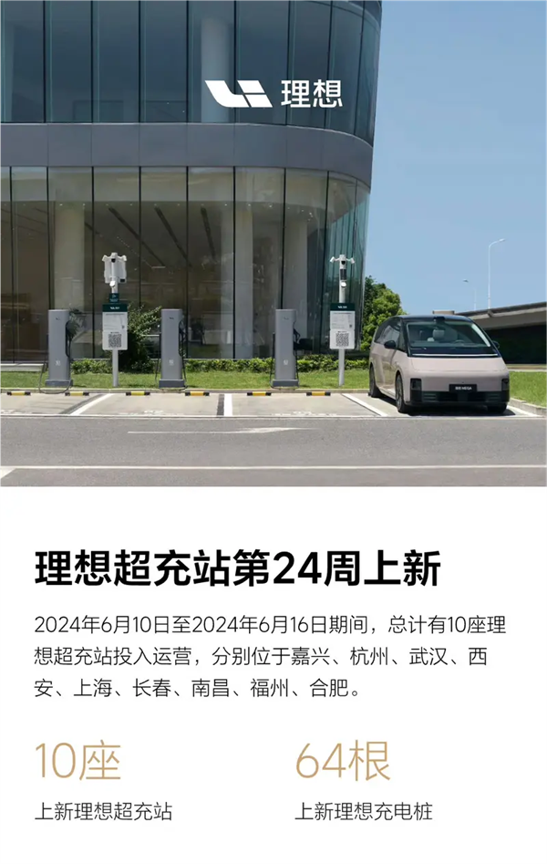 理想汽车已在全国布局448座充电站