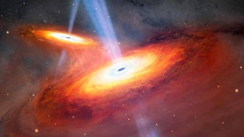 看！宇宙黎明时期一对类星体正在合并 