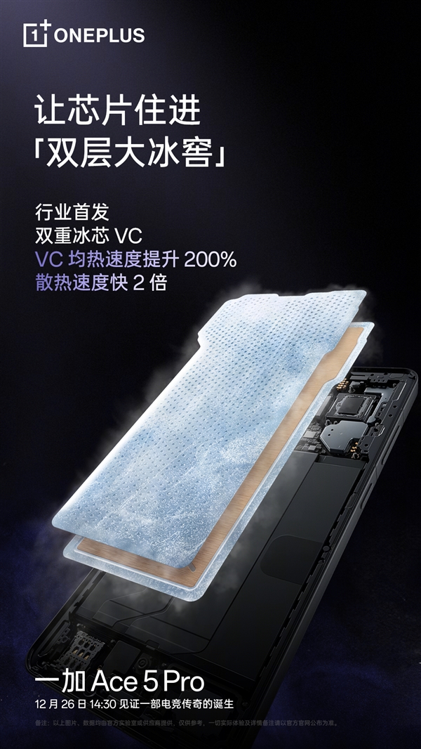 一加Ace 5 Pro行业首发“天工散热Elite”:自研结构 散热速度快2倍
