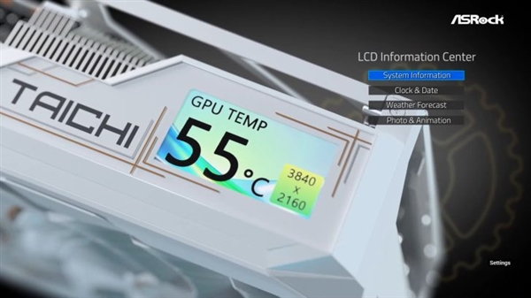 华擎顶级GPU!RX 9070 XT太极白色版发布:配备LCD显示屏
